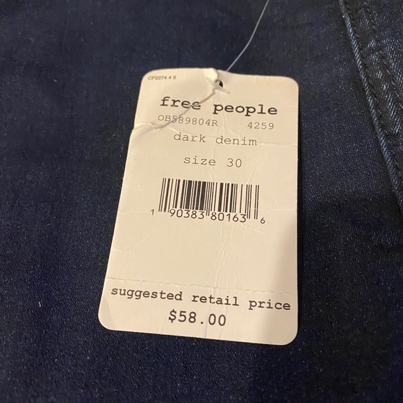 FREE PEOPLE Easy Goes It Denim Leggings Jeggings - SIZE 30 NWT - Picture 9 of 9